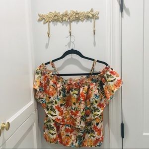 Flower blouse with straps XL